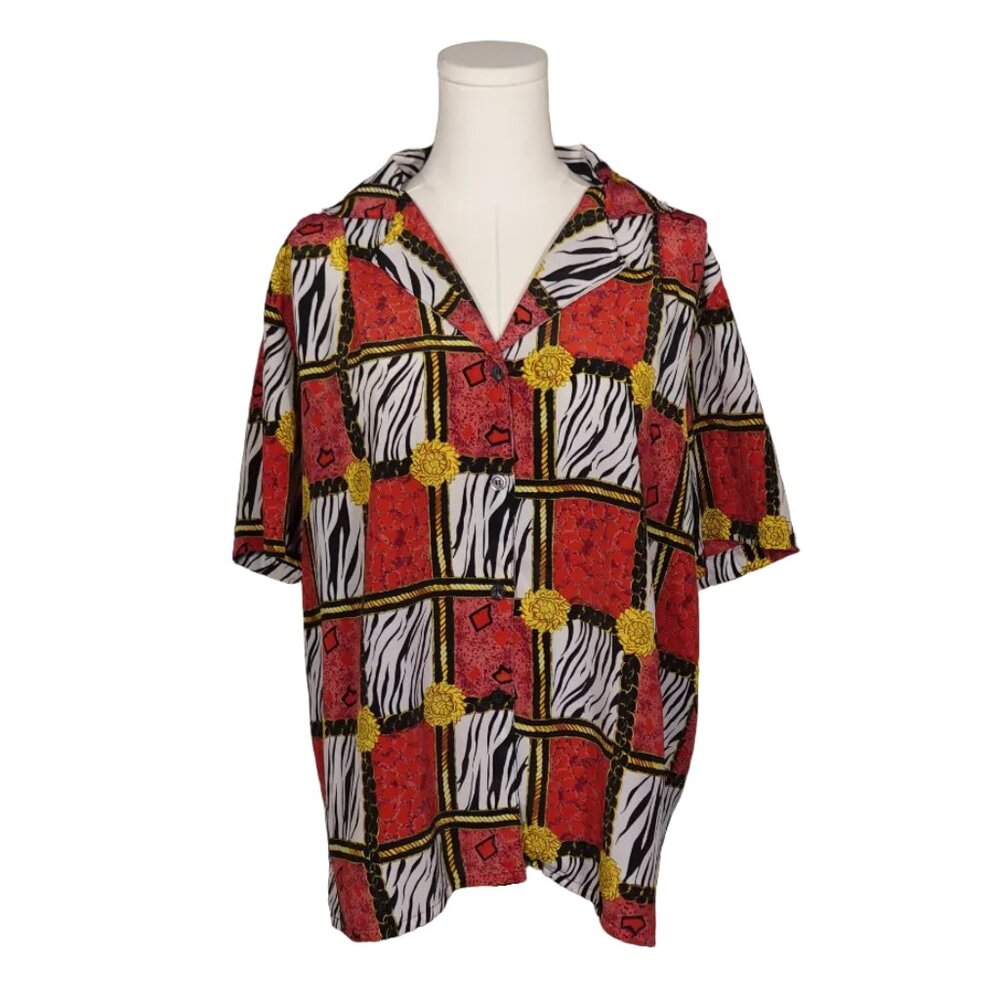 Sara Stephen Zebra Button Up Blouse-Medium